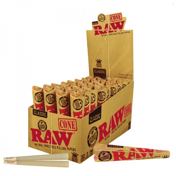 Caixa Raw Cone Classic KS - 24 packs de 3 Cones
