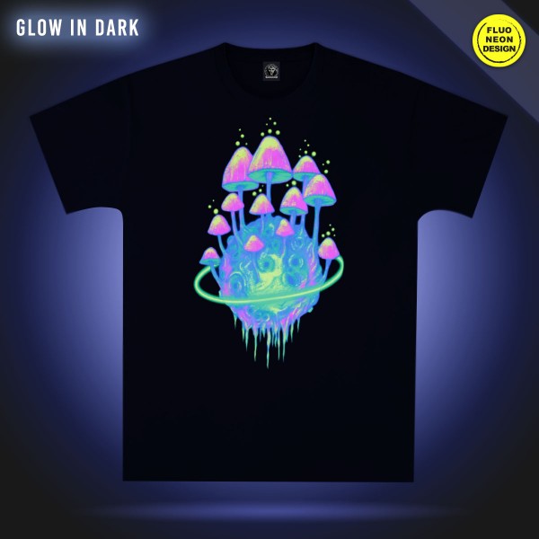 T-Shirt Mushroom Neon Fluorescent T-Shirt