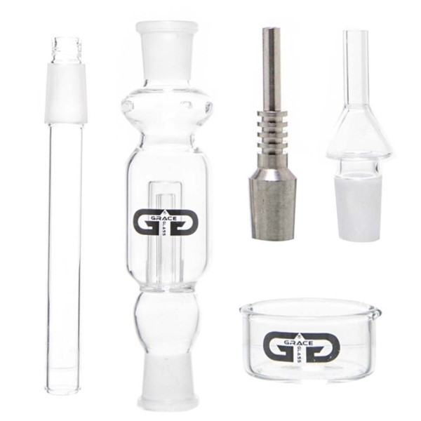 Bong BHO Cristal Nectar Colector Quartz & Titanium 34 cm