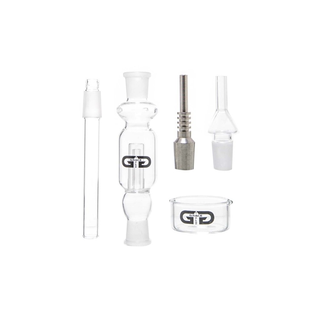 Bong BHO Cristal Nectar Colector Quartz & Titanium 34 cm