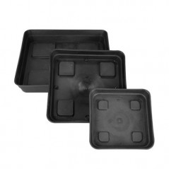 Prato Quadrado Preto 26 cm