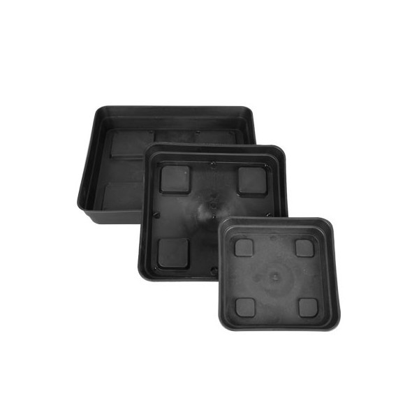 Prato Quadrado Preto 20 cm loja de cultivo Platillo para maceta de cultivo GARDEN CENTER LOJA DE CULTIVO ONLINE