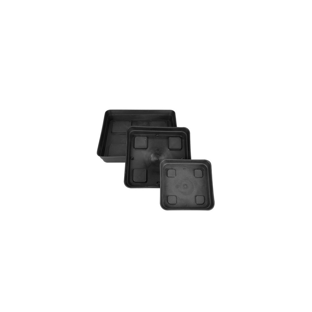 Prato Quadrado Preto 20 cm loja de cultivo Platillo para maceta de cultivo GARDEN CENTER LOJA DE CULTIVO ONLINE