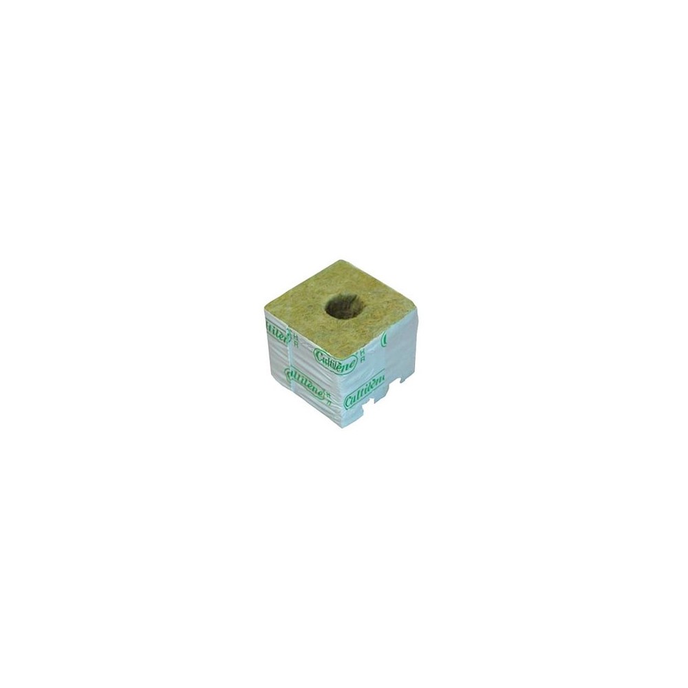 Cubo Lã de Rocha 75x75x75mm / furo pequeno LOJA DE CULTIVO GROWSHOP GROW INDOR GARDEN CENTER GROW STORE