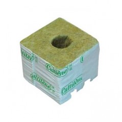 Cubo Lã de Rocha 75x75x75mm / furo pequeno LOJA DE CULTIVO GROWSHOP GROW INDOR GARDEN CENTER GROW STORE