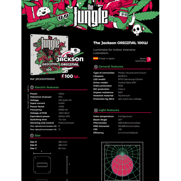 The Jackson 100W Original - The Junge Led loja de cultivo growshop