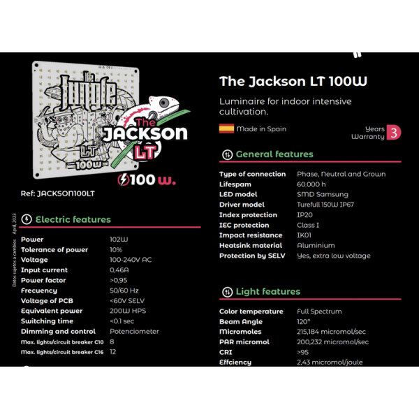 The Jackson Lite 100W -The Junge Led loja de cultivo growshop