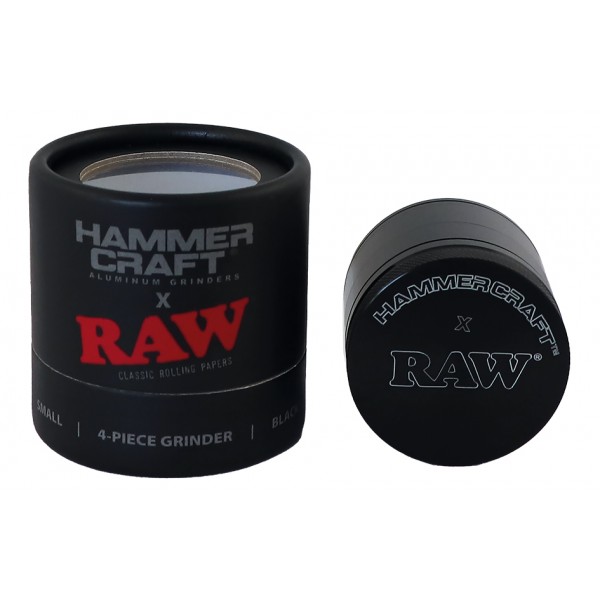 Raw Grinder x Hammercraft Negro 4 Partes loja de cultivo growshop