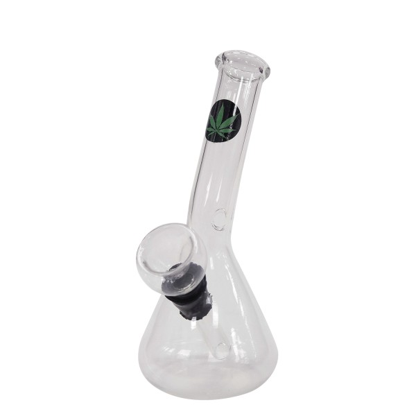Bong Vidro Mini Rasta Leaf Green & Black 13 cm loja de cultivo growshop cultivo indoor lumatek biobizz
