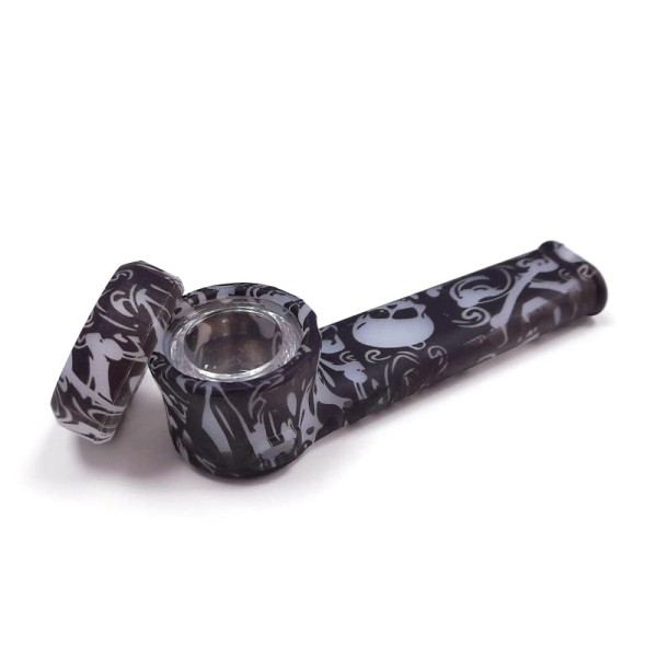 Cachimbo Silicone c/ Tampa Glass Bowl Skull 90 mm loja de cultivo growshop cultivo indoor lumatek biobizz