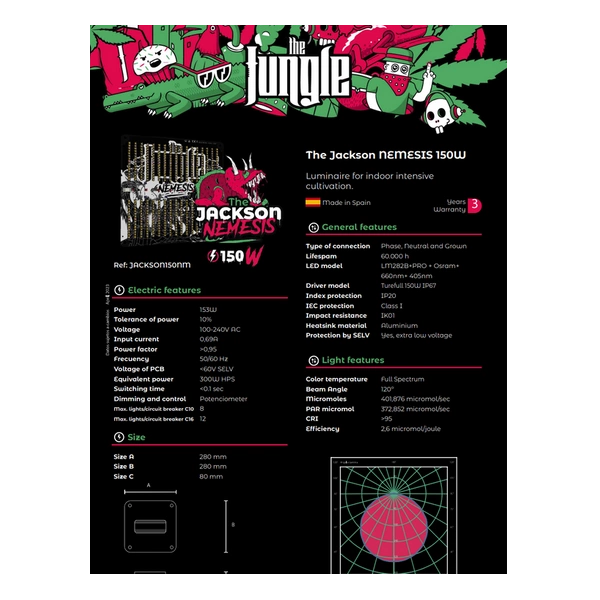 The Jackson 150W Nemesis - The Junge Led (Nova Versão) loja de cultivo growshop cultivo indoor led cultivo lumatek biobizz atami