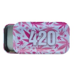 Bandeja de Metal 12 x 6 cm 420 Pink Leaves