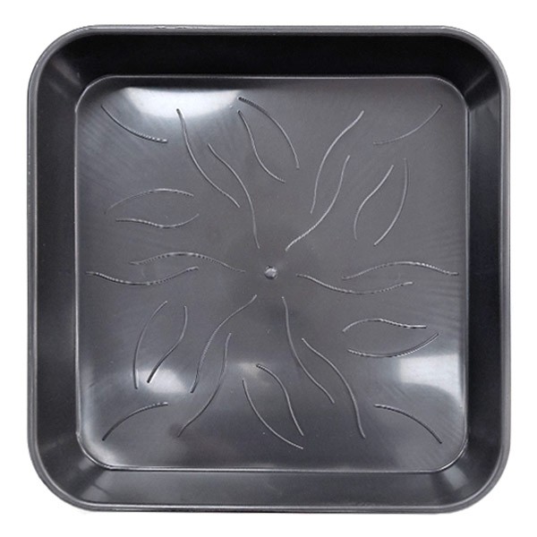 Prato 34 cm Quadrado Preto Simples growshop online garden center plate plant plate grow store loja de cultivo online