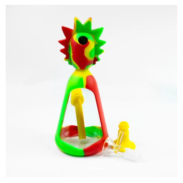 Bong Silicone Rasta Ricky & Morty 19cm