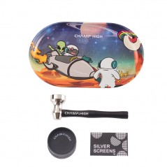 Kit Cachimbo Champ High + grinder & Bandeja