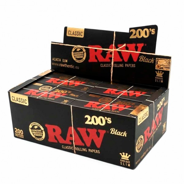 Raw Black King Size Slim 200 uni. loja de cultivo online garden center raw 200 raw black 200